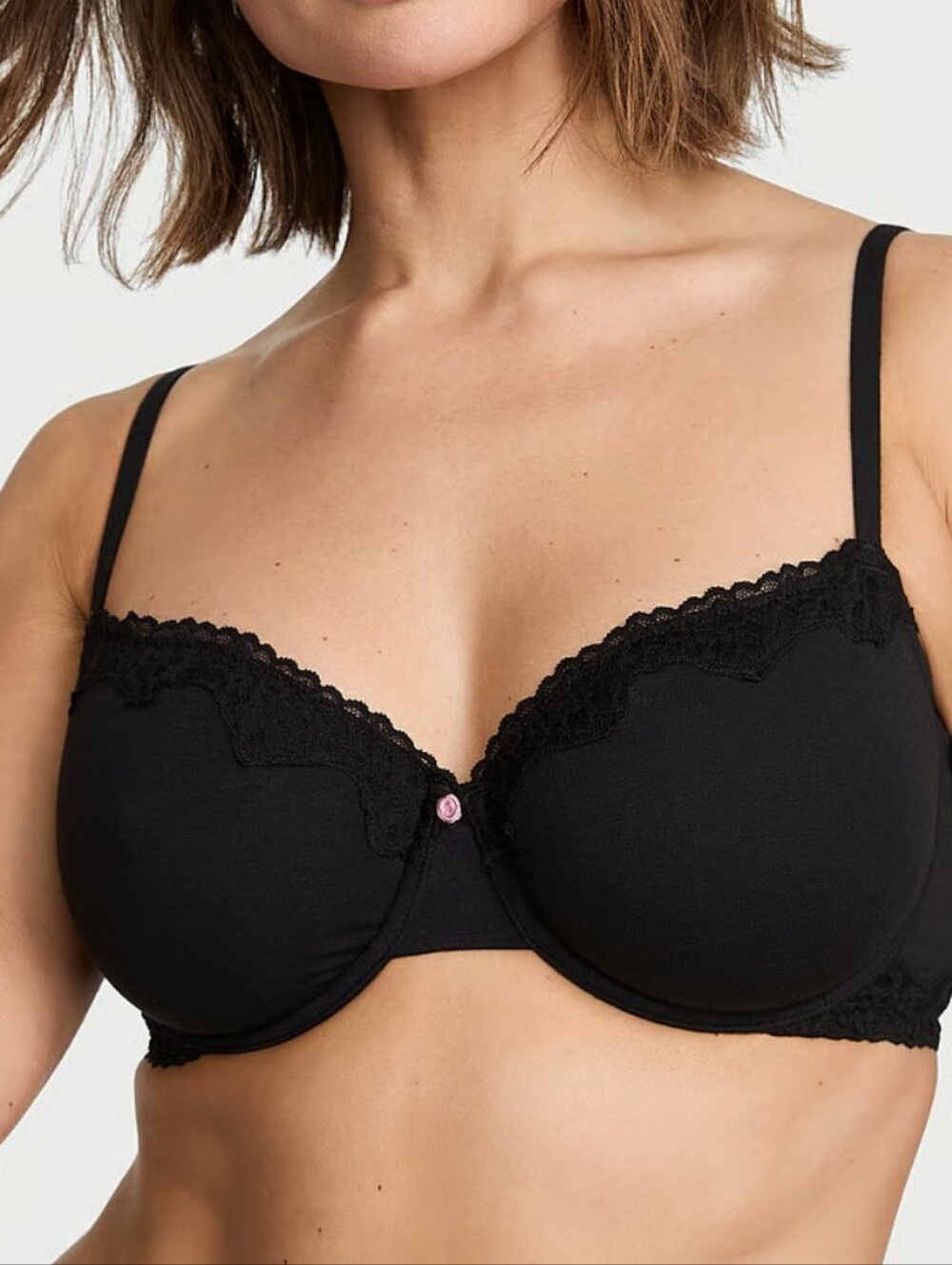 Victoria Secret Balconette Black Lace Trim T-Shirt Bra - Women Intimates
